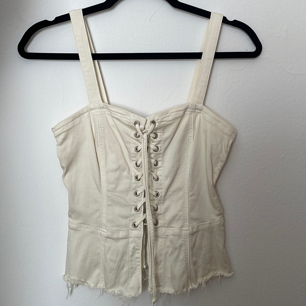 Reformation denim corset / bustier